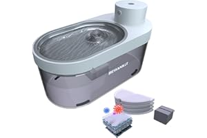 Beoankit 4L Fuente para Gatos y Perros Pequeños Inalambrica con Sensor Movimiento y Bateria Recargable,Bebedero Automático Fuente Acero de Agua Fria para Mascotas Sin Cable,con 4 Filtros