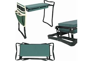 Domarex Gartenhocker - Klappbarer Gartenarbeitshocker Jared 60x28x49 cm – Faltbar – Tasche zur Aufbewahrung von Werkzeugen - mit Aufbewahrungskorb für Gartengeräte - Garten