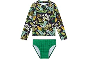 upandfast Mädchen Badeanzug UV-Schutz Langärmlige 2-Teiliges Set Schwimmanzug für Mädchen