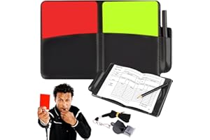 Lotbun Schiedsrichterset Starter Fußball inkl. Schiedsrichterpefeife, gelbe & rote Karte, Pfeifenschnur, Sport Schiedsrichter Karten Set Rote Karte Gelbe Karte