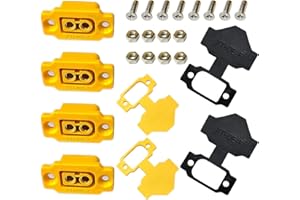 HUAZIZ XT60E-F 4 Pezzi connettori ad alta corrente con tappo in gomma, viti impermeabili per batteria Lipo XT60