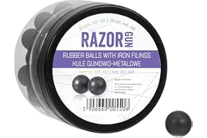 KOLBA RazorGun 68 Kaliber Schaft mit 20 Gummi-Metall-Kugeln (.68) für Paintball und Luftgewehre.