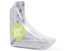 Alberts 332914 Équerre d'assemblage | galvanisée Sendzimir | 90 x 90 x 40 mm | Set de 6 pièces