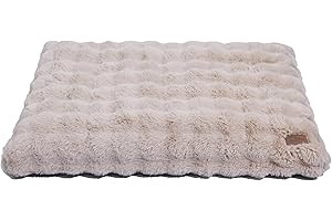 BingoPaw Cama para Perros Grandes, 105x70x12cm XL Colchón de Perro Tamaño, Colchon Perro con Relleno Suave, Ideal para Perros Medianos y Grandes, Base Antideslizante y Impermeable, Beige