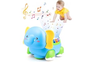 LDUMODUW Giochi Neonato 6-9 Mesi,Granchio Che Cammina neonatoeonato, Musicale Giocattolo Gattonare Neonato 3-6 Mesi,Regalo Bimba Bimbo per Compleanno Natale