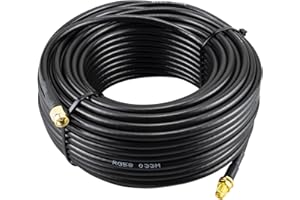 Boobrie Cable SMA Macho Hembra 25 Metros RG58 50 Ohms Extensión de Baja Pérdida para Antena WiFi, Enrutador 3G 4G LTE, LAN Inalámbrico, GPS (No para TV)