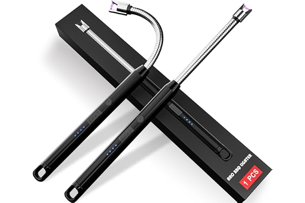 EsLife USB Plasma Rechargeable Electric Gas Lighter for Pooja Room, Candles, BBQ, Multi Purpose - 360 Degree Flexible & Windproof (Black)