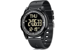 WIFORT Digital Herren Damen Uhren 5 ATM Wasserdicht Sport Armbanduhr mit Wecker Stoppuhr Countdown Duale Zeitzone, Ultradünn Weitwinkel Anzeige Digitaluhr für Jungen Mädchen