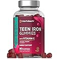 Iron Gummies for Teens | 90 Count | with Vitamin C | Cherry Flavour | Vegetarian and Vegan Supplement | by Horbaach