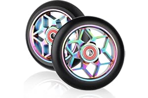 DBREAKS Ruedas para patinete Stunt, 2 unidades, repuesto para scooter, 110 mm ABEC, 9 rodamientos de bolas, dureza 88A, adecuadas para todo tipo de scooters (negro)