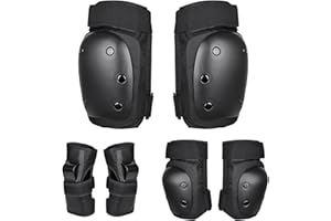 COSIESNEST 6 in 1 Protective Gear Set, Kids/Youth/Adult Knee Pads Elbow Pads Wrist Guards for Roller Skating Inline Skating Skateboarding Scooter Riding Cycling Bike Outdoor Sports