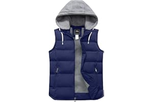 ZSHOW Gilet Caldo Imbottito Invernale Smanicato con Cappuccio Regolabile Antivento Giacca Senza Maniche Sportivo Giubbotto Casual con Zip Uomo