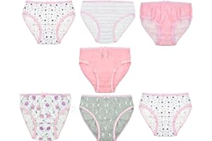 Thingimijigs 7 Pairs Girls' Cotton Blend Jersey Knickers Briefs Underwear - Various Designs