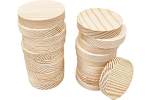 ANKTILY Confezione da 20 placche rotonde in legno grezzo da 5 x 1 cm per progetti di artigianato, incisione, combustione del legno, pittura