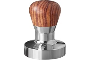 SCARLET BIJOUX Scarlet espresso Passion - Pressino per barista, con impugnatura ergonomica in PVC o in legno di frassino a scelta e base di precisione in acciaio INOX 58 mm palissandro