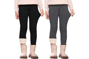 Kfnire Leggins Felpati Bambina Invernali Leggins Termici Bambina con Fodera in Pile Caldi Morbidi ed Elastici