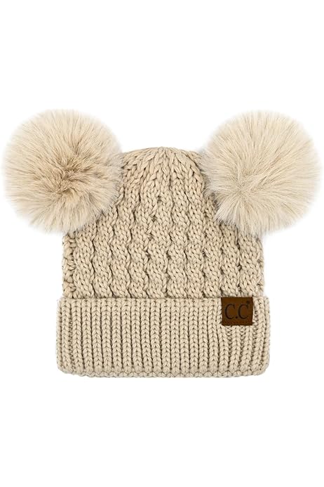 Teddy Bear Hat Unisex Cute Horns Bear Ears Beanie Winter Crochet