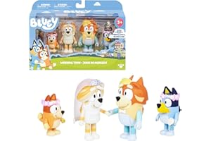 Bluey Pack 4 Figuras, Special Set, Figuras Articuladas Amigos Preparados para IR de Aventuras, Muñecos de la Serie Infantil, Juguetes Exclusivos, Famosa (BLYA0100)