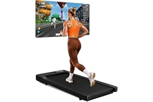 MJWW Walking Pad Treadmill with Seamless One-Piece Molding Design, Portable Under Desk Treadmill for Home & Office, Walking Machine APP & Remote Control with AI Training, Door-to-Door Delivery