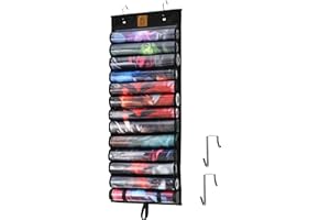 Kabinka Playmat Holder, Playmat Tube Storage Bag for MTG with 2 Hooks, Fits 12+1 Card Game Playmats with Transparent Plastic Slots, Portable Organizer Rack for TCG/RPG Mat (12 Tubes, Black)