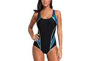 ATTRACO Women Swimming Costume Athletic One Piece Swimsuit Sports Racerback Swimwear Chlorine Resistant Training Bathing Suit