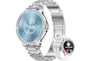 BANGWEI Smartwatch Donna con Chiamate Bluetooth,20 Modalità Sportive Smart Watch con Cardiofrequenzimetro Sonno,Notifiche Messaggi,1.32"Diamante IP67 Orologio Smartwatch Donna per Android iOS Argento