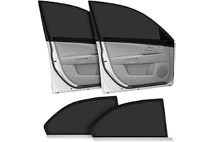 SCROLIEY Tendine Parasole Auto Bambini,4 Pezzi Parasole Auto Finestrini Laterali,Protezione dai Raggi UV, Anti-Zanzara,Protegge Bambini,per Tendine Parasole Auto Finestrini Laterali