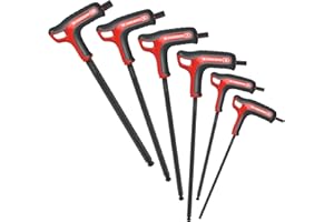 FACOM Juego de 6 Llaves en 'T' con Cabeza Esférica, 3-8mm, Acero Robusto, Revestimiento Oxidado Negro, Protección de Dedos, Acceso a 30°, 84TZSA.PB