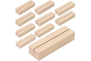 WISYOK Kartenhalter Holz, 10 Stück Tischkartenhalter, Kartenständer Holz, Postkartenhalter, Holzständer, Menükartenhalter, Fotohalter für Hochzeiten, Partys und Bankette (10 x 3 x 2cm)