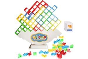 KottonHub 48 Pcs Tetra Tower Balance Game – Tetris Tower Balance Game - Tetra Tower - Tetra Tower Stacking Game - Tetra Tower Game - Balance Game - Tetris Tower - Board Games Kids - Gift For Kids