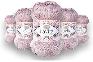 LaVita Yarn ROSE 4134 - Ovillo de lana para tejer, 5 unidades, 100% acrílico, 1 bola de 100 g, 350 m
