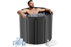 YAMVISA Portable Ice Bath Tub for Athletes, 319L Foldable Ice Bath for Cold Water Therapy Training, Ice Bath Recovery Tub for Adults Ice Baths and Soaking Outside Cold Plunge (Without Lid)