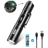 LED Taschenlampe 1200 Lumen USB Wiederaufladbare Tragbare Outdoor Lampe Wasserdicht IP68, WUBEN L50 Superhelle…