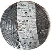 &Ouml;ZNUR Marka%100 Bakır 3X1.5 mm TTR Elektrik Kablosu (SİYAH, 65 METRE)
