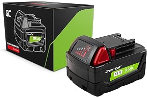 Batterie Green Cell 18V 5Ah Li-ION pour Outils électriques Milwaukee M18 — Puissante, très performante et fiable, Remplacement du 4932430483, offrant Une Alimentation Durable et Stable