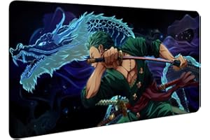 PQKL-party Tapis de Souris One Piece,Tapis de Souris XXL One Piece,90 X 40cm Tapis de Souris Anime,Tapis de Souris Gamer, Grand Tapis de Souris,Tapis de Souris Zoro,Base en Caoutchouc Antidérapant