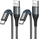 ZKAPOR Cavo USB Type-C [2Pezzi, 2M], Cavo USB C 3A Nylon Intrecciato Ricarica Rapida Compatibile per iPhone 15/15 Pro Max, Sa