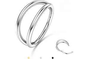 BodyBonita Triple/Doble Aros de Piercing Nariz Acero Quirurgico 316L Septum Clic 16G/18G/20G CZ Caracola Hélice Torre Trago Piercing Oreja Cartílago Pendientes Labio Anillo Oro/Negro/Plata/Oro Rosa
