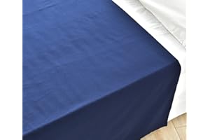 NatureMark Prześcieradło Basic - miękkie i łatwe w pielęgnacji prześcieradło ze 100% bawełny bez gumki, wiele rozmiarów i kolorów, rozmiar: 240 x 275 cm, granatowe