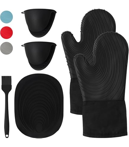 Culinavog Lot De 4 Maniques De Cuisine En Silicone, Gant
