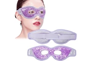 WOVTE ProChosen Masque Yeux Froid Masque Des Yeux Gel Gonflés, Cernes, Migraine Réutilisable Poche de Glace en Yeux pour Thérapie Froid Chaud (Violet)