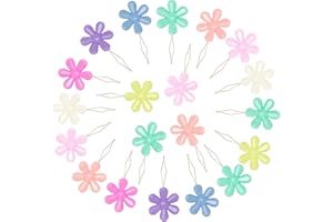 DIPEER Needle Threader Flower Shape, 20 Pcs Flower Threader, Flower Threader, Colorful Needle Threader Kit for Sewing Embroidery Cross Stitch Crafts Assorted Colors Designed,for Mending Clothe