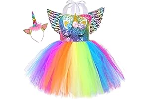 SINCERE PARTY Robe tutu de princesse licorne pour filles pour fête d'anniversaire, Halloween, carnaval, déguisement de licorne sur le thème de la licorne