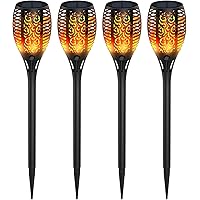 Solarleuchten garten außen, Ruyilam 4 Stücke Solar Flammenlicht mit Wasserdichte IP65, Automatische Ein/Aus für Garten…