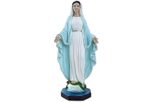 PROPOSTE RELIGIOSE Propuesto Religiosa Estatua de Nuestra Señora Inmaculada o Milagrosa en Resina Altura 40 cm Pintada a Mano.