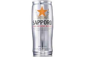 サッポロビール Sapporo Premium Japanese Beer Refreshing, Crisp Lager Case of beer 12 x 650ml Cans 5 percent ABV