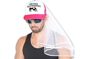 Sterling James Co. Stag Party Hat and Veil - Bachelor Party Ideas, Supplies, Gifts, Jokes and Favors