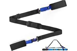 xiaoxiaozhijia Cinghia da Sci e Portabastone, Regolabile Cinghie Portasci Sci Imbottite Porta Sci da Spalla Accessori da Sci