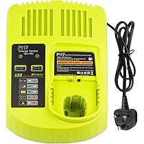 Bonadget 4A P117 Battery Charger Compatible With Ryobi One Plus 12V 14