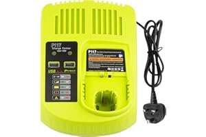 LabTEC P117 Dual Port Battery Charger Replacement for Ryobi 12V-18V One Plus Series, Li-Ion NI-Cd NI-MH Battery Charger for Ryobi BPL-1815 P102 P103 P104 P105 P106 P107 P108 P109 P122